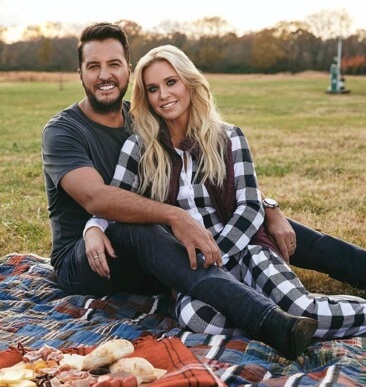 Luke Bryan with his wife.